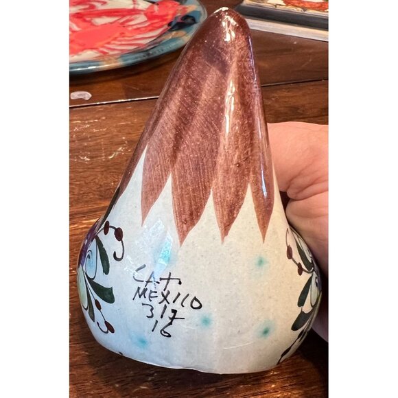 Hand-Painted Mexican Ceramic Bird Figurines Set Of 2 Vintage Floral Folk Art Déc - Picture 5 of 11